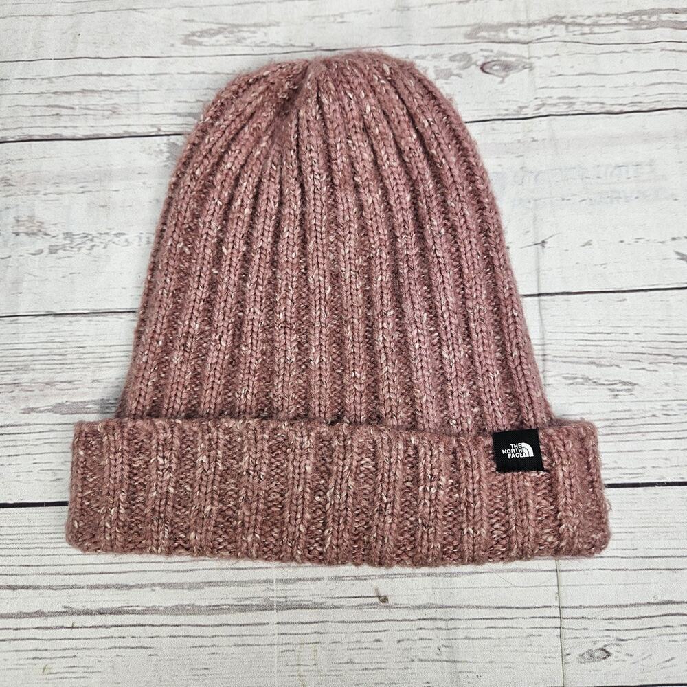 Women's North Face Hat Winter Pink Knit Fleece Warm Winter Beanie